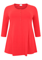 Tunic flare fit buttons COTTON - red  - #4