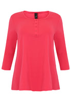 Tunic flare fit buttons COTTON - pink - #4