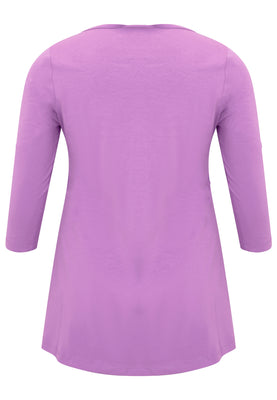 Tunic flare fit buttons COTTON - light purple - #5