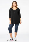 Tunic flare fit buttons COTTON - black 