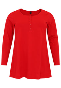 Tunic flare buttons COTTON - red - #2