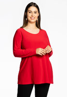 Tunic longsleeve wide bottom COTTON - red  - #1