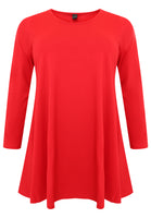 Tunic longsleeve wide bottom COTTON - red  - #4