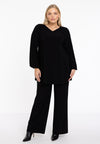 Tunic wide bottom V-neck Dolce - black