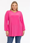 Tunic wide bottom V-neck Dolce - pink