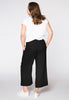 Cropped trousers waist cord LINEN - black  - #3