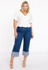 Jeans 4 pocket turn-up crop - indigo - #5