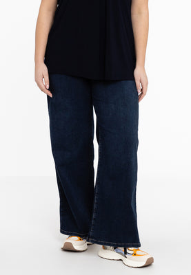 Jeans 5 pockets wide leg - dark indigo - #1