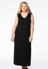 Maxi dress v-neck VISCOSE - black