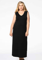 Maxi dress v-neck VISCOSE - black - #1