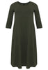 Long A-line dress COTTON - green  - #3