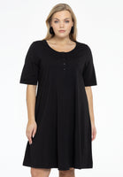 Dress A-line buttons COTTON - black - #1