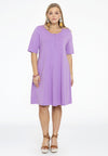 Dress A-line buttons COTTON - light purple