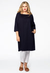 Midi dress pockets COTTON - blue