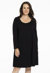 Dress long sl. COTTON - black 