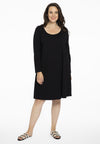 Dress long sl. COTTON - black 