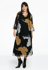 Shirt A-line FLOWER - black