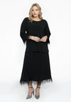 Shirt A-line with feathers DOLCE - black