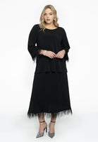 Shirt A-line with feathers DOLCE - black  - #2