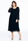 Dress irregular pleats - black