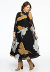 Dress turtle neck FLOWER - black