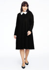 Dress contrast collar INTERLOCK - black