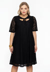 Dress A-line cut-out LACE - black