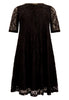 Dress A-line cut-out LACE - black  - #4