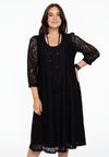 Dress A-line LACE - black 