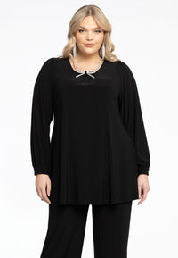 Tunic Wide Bottom Strass Ribbon DOLCE - black - #1