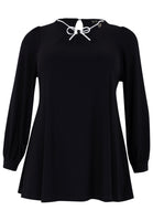 Tunic Wide Bottom Strass Ribbon DOLCE - black  - #4