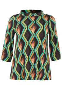 Shirt A-line Turtle Neck GATSBY - brown - #4