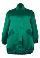 Bomber long SATIN - green  - #4