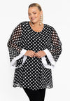 Tunic wide bottom DOTS - black