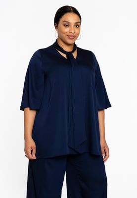 Tunic flare SATINI - blue - #1