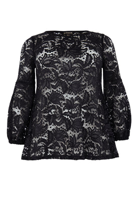 Tunic puff sleeve LACE - black  - #5