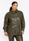 Blouse FAUX LEATHER - light green