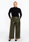 Trousers FAUX LEATHER - light green