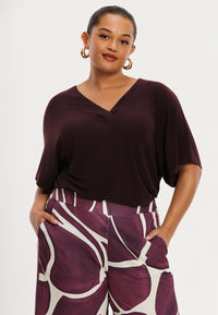 T-shirt V-neck R DOLCE - dark red - #5