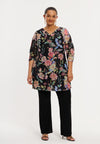 Tunic waterfall ORIENTAL FLOWER - black 