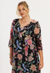 Dress volant ORIENTAL FLOWER - black