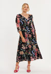 Dress volant ORIENTAL FLOWER - black - #2