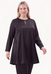 Tunic wide bottom SATIN - black - #2