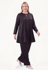 Tunic wide bottom SATIN - black