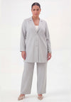 Trousers straight pinstripe - Grey