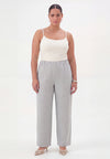 Trousers straight PINSTRIPE - grey 