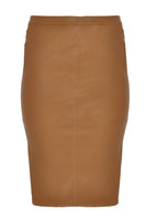 Skirt stretch leather - brown - #4