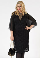 Dress lace voile sleeve - black - #1