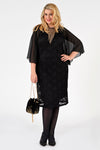 Dress lace voile sleeve - black 