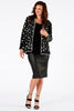 Jacket beaded v-neck short - black  - #2